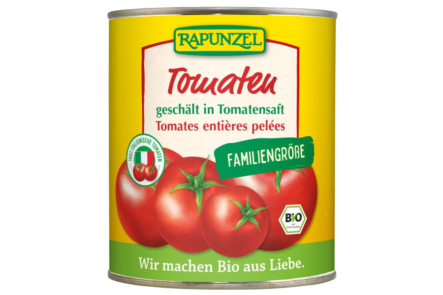 Tomaten geschält in der Dose - Rapunzel 800g