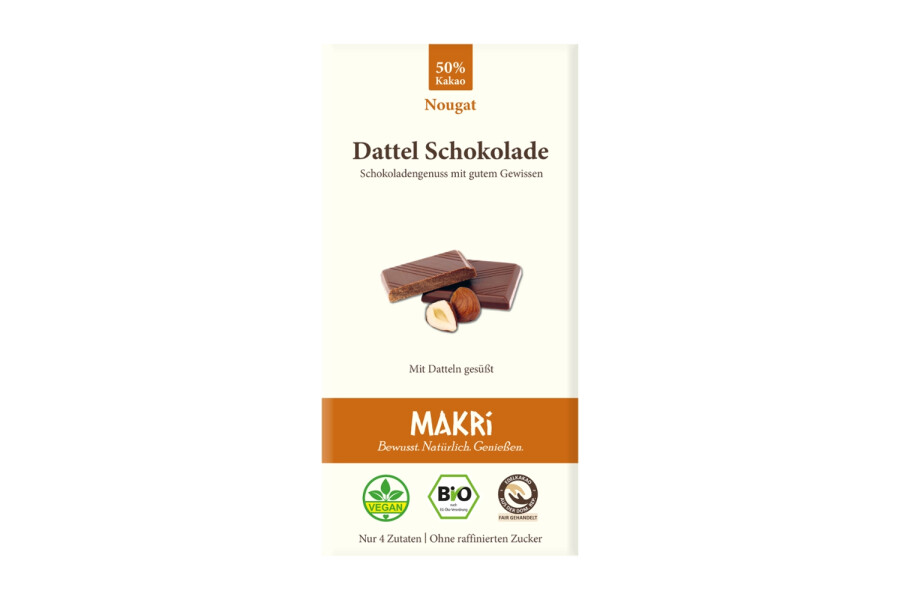 Bio Dattel Schokolade - Nougat 50% - Makri